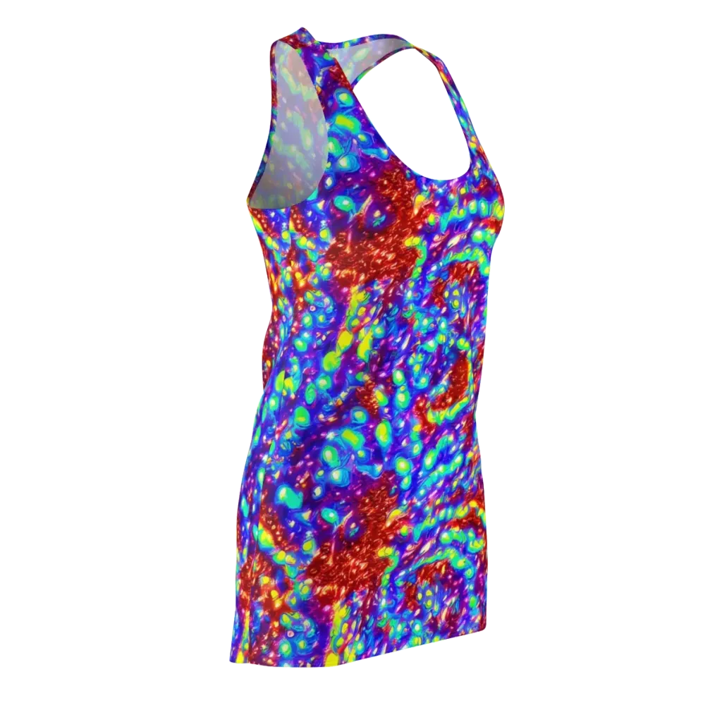 Molten Lime Mosaic on Racerback Dress — Front Side