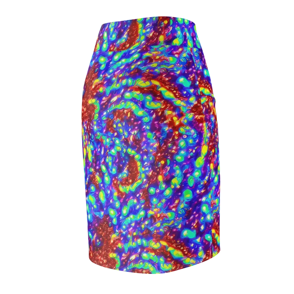 Molten Lime Mosaic on Pencil Skirt — Back Side