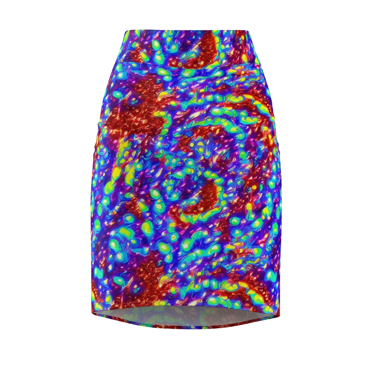 Molten Lime Mosaic on Pencil Skirt — Front