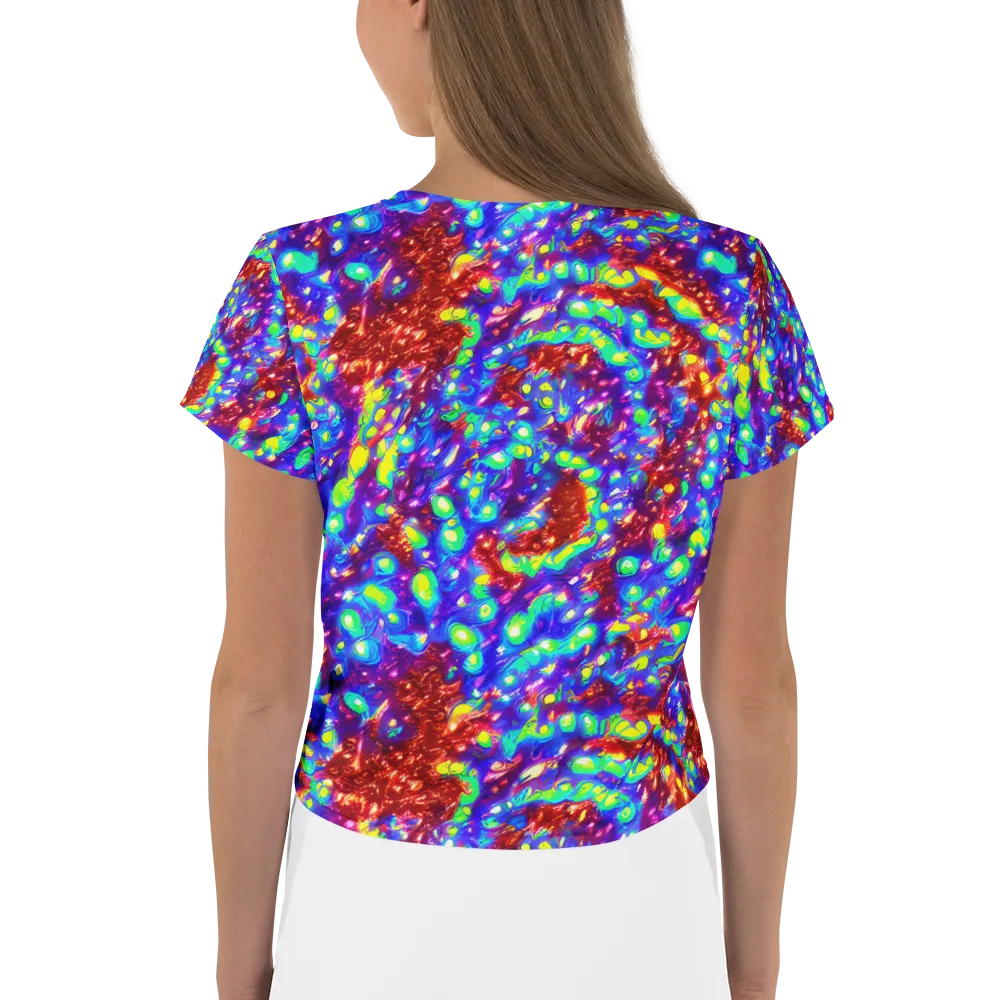 Molten Lime Mosaic on Crop Tee — Back