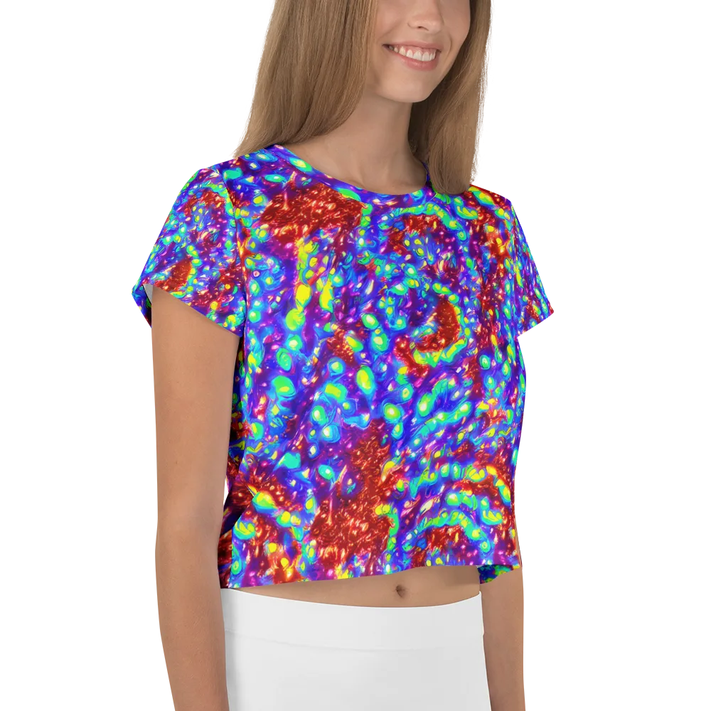 Molten Lime Mosaic on Crop Tee — Right
