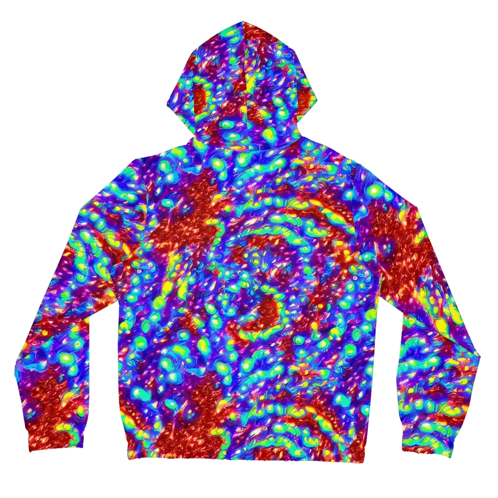 Molten Lime Mosaic on Women's Full-Zip Hoodie — Back