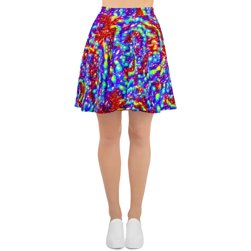 Molten Lime Mosaic on Skater Skirt — Front