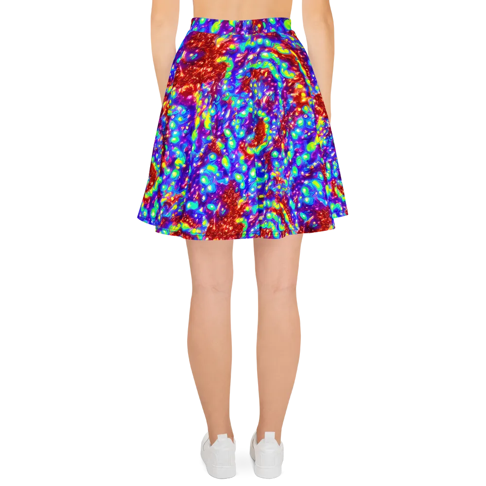 Molten Lime Mosaic on Skater Skirt — Back