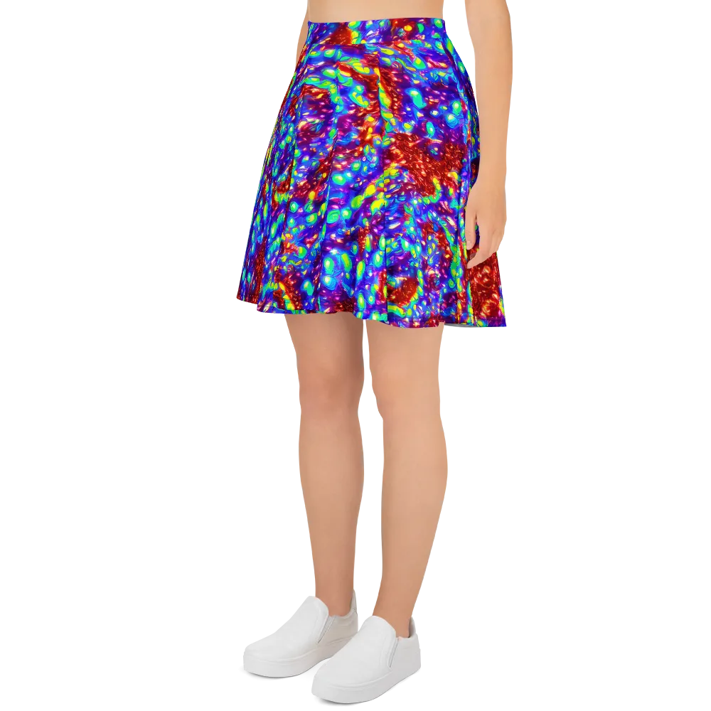 Molten Lime Mosaic on Skater Skirt — Left