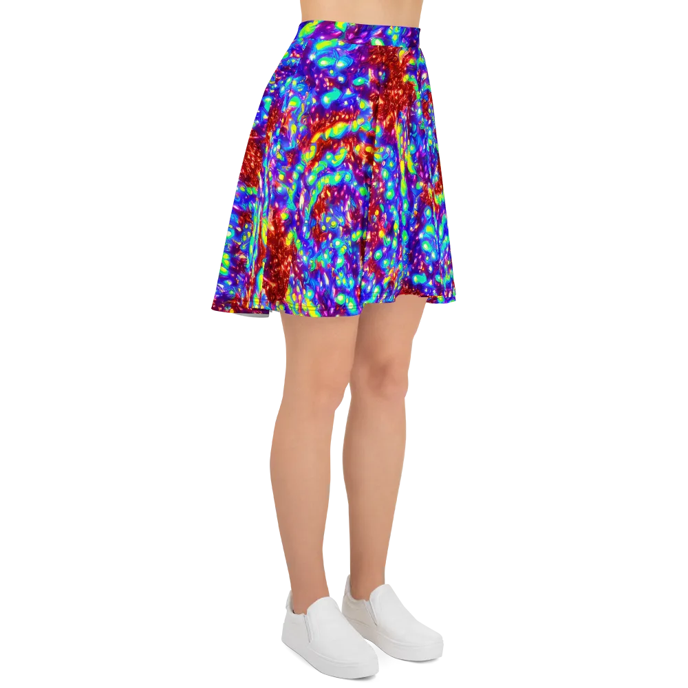 Molten Lime Mosaic on Skater Skirt — Right