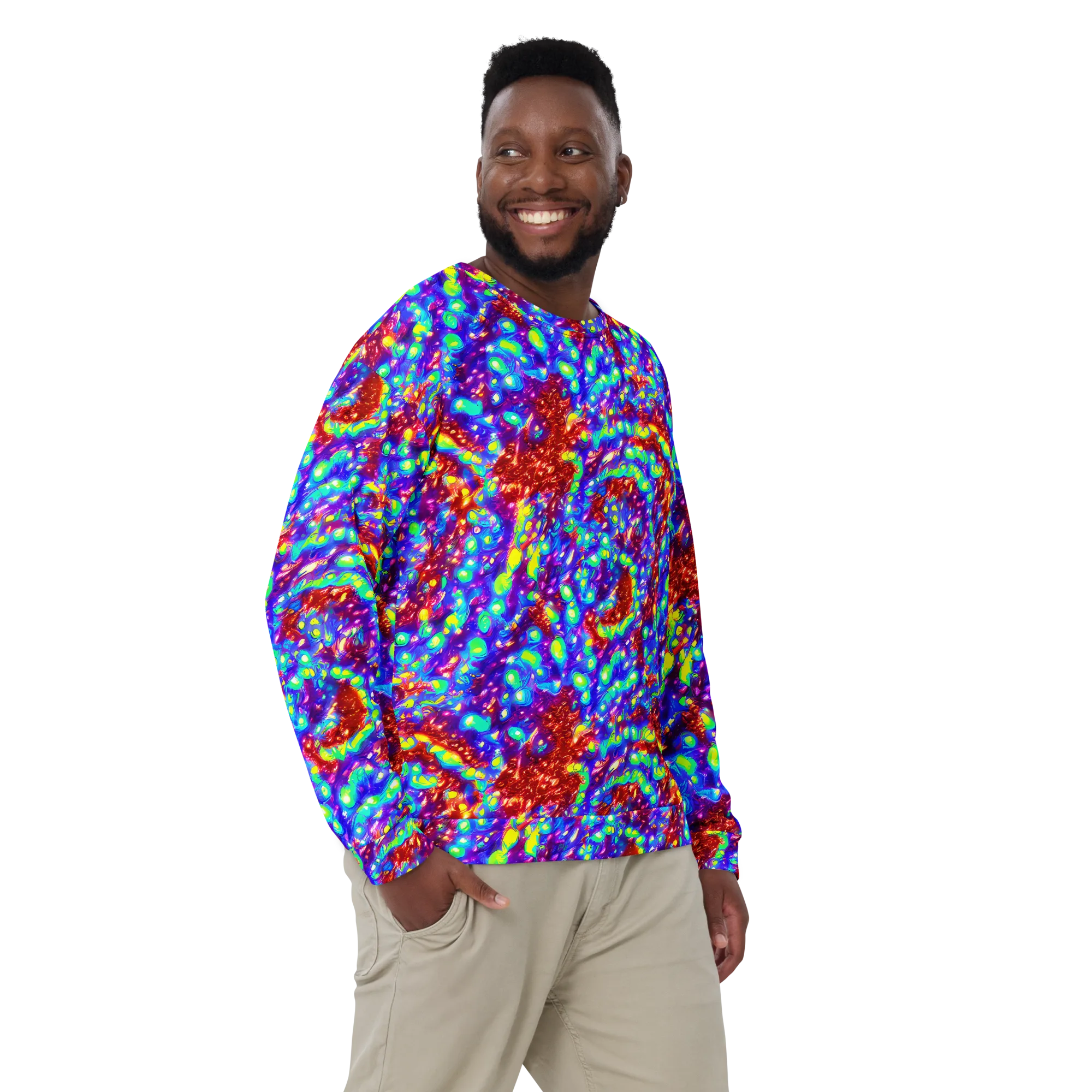 Molten Lime Mosaic on Sweatshirt — Front