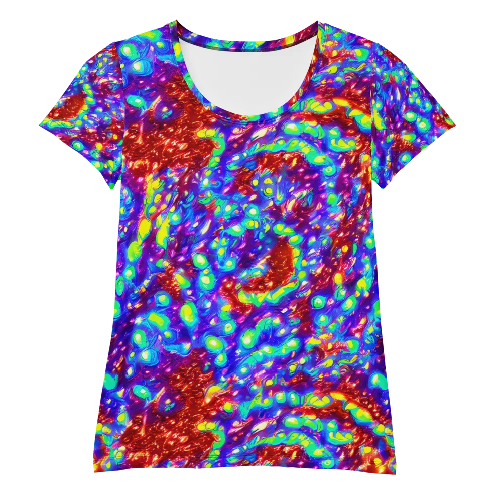 Molten Lime Mosaic on Women's Athletic T-Shirt — Front