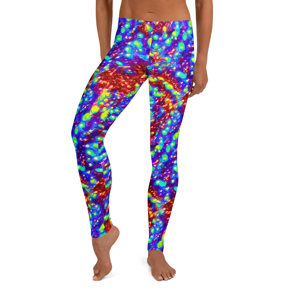 Molten Lime Mosaic on Leggings — Front