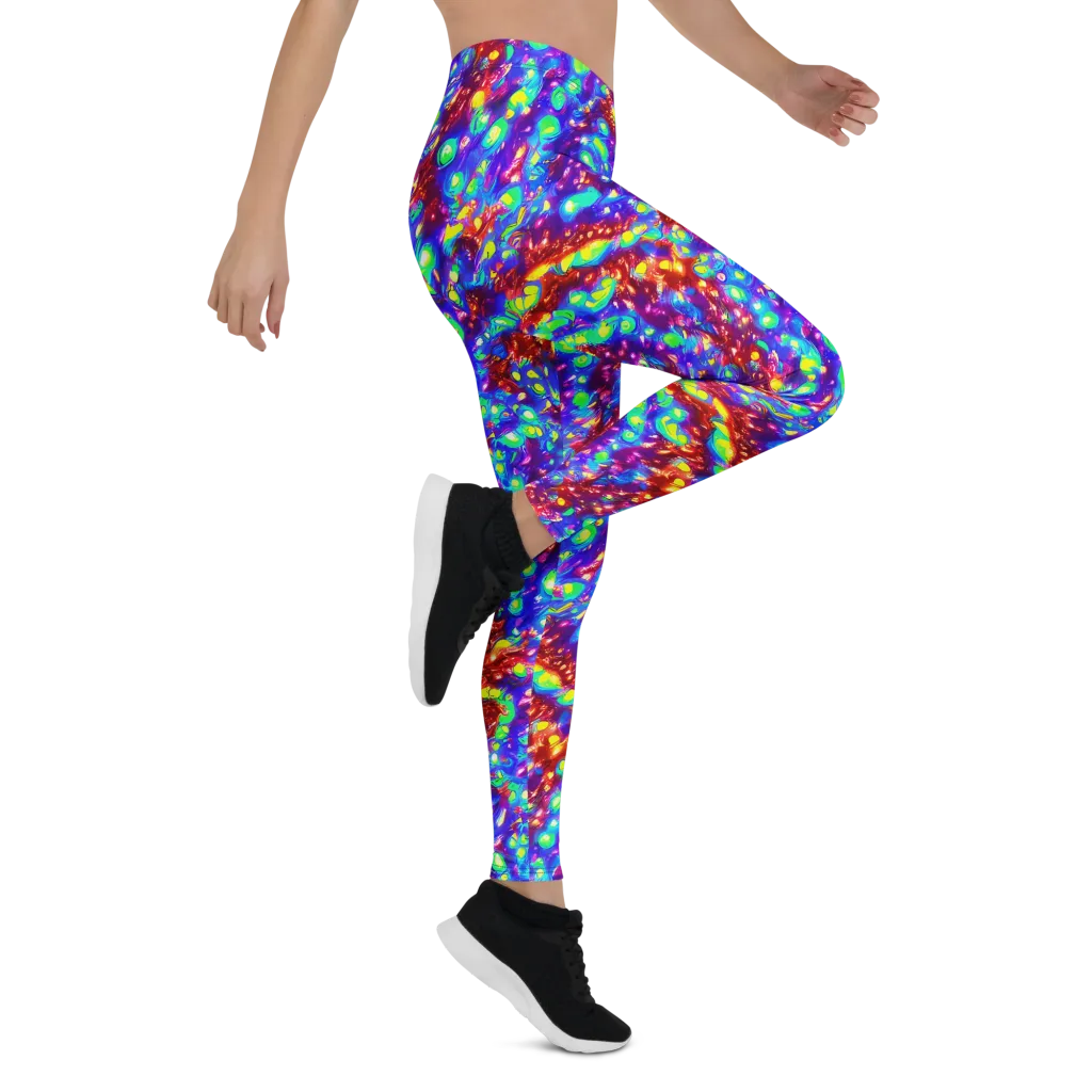 Molten Lime Mosaic on Leggings — Right