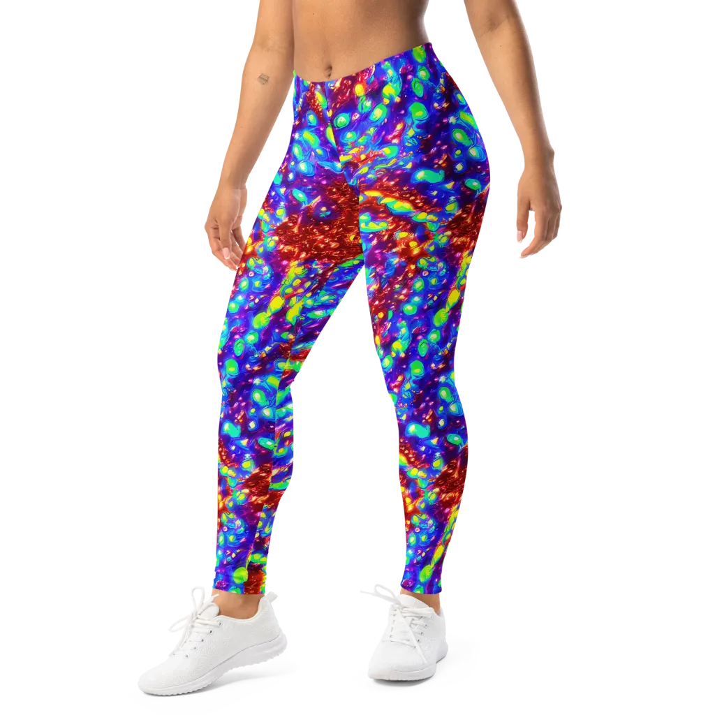 Molten Lime Mosaic on Leggings — Left Front