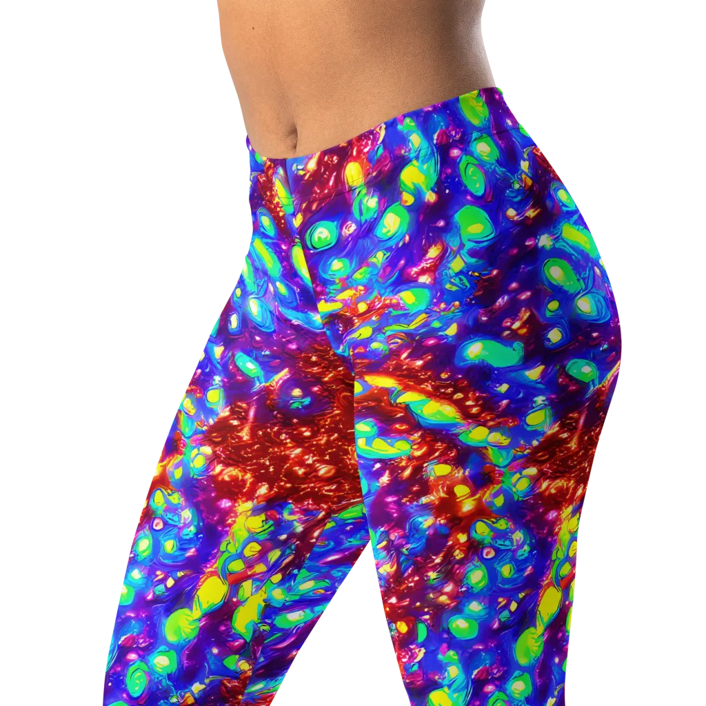 Molten Lime Mosaic on Leggings — Left Front