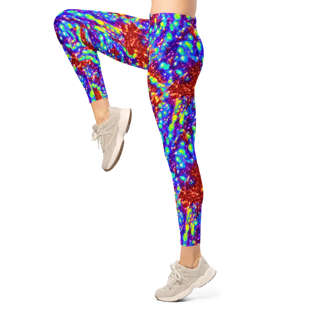 Molten Lime Mosaic on Leggings — Left