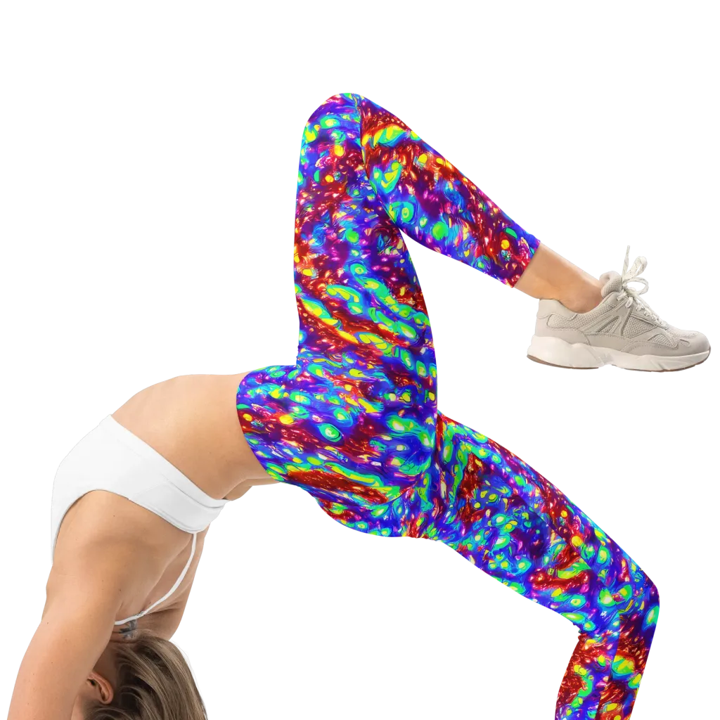 Molten Lime Mosaic on Leggings — Right