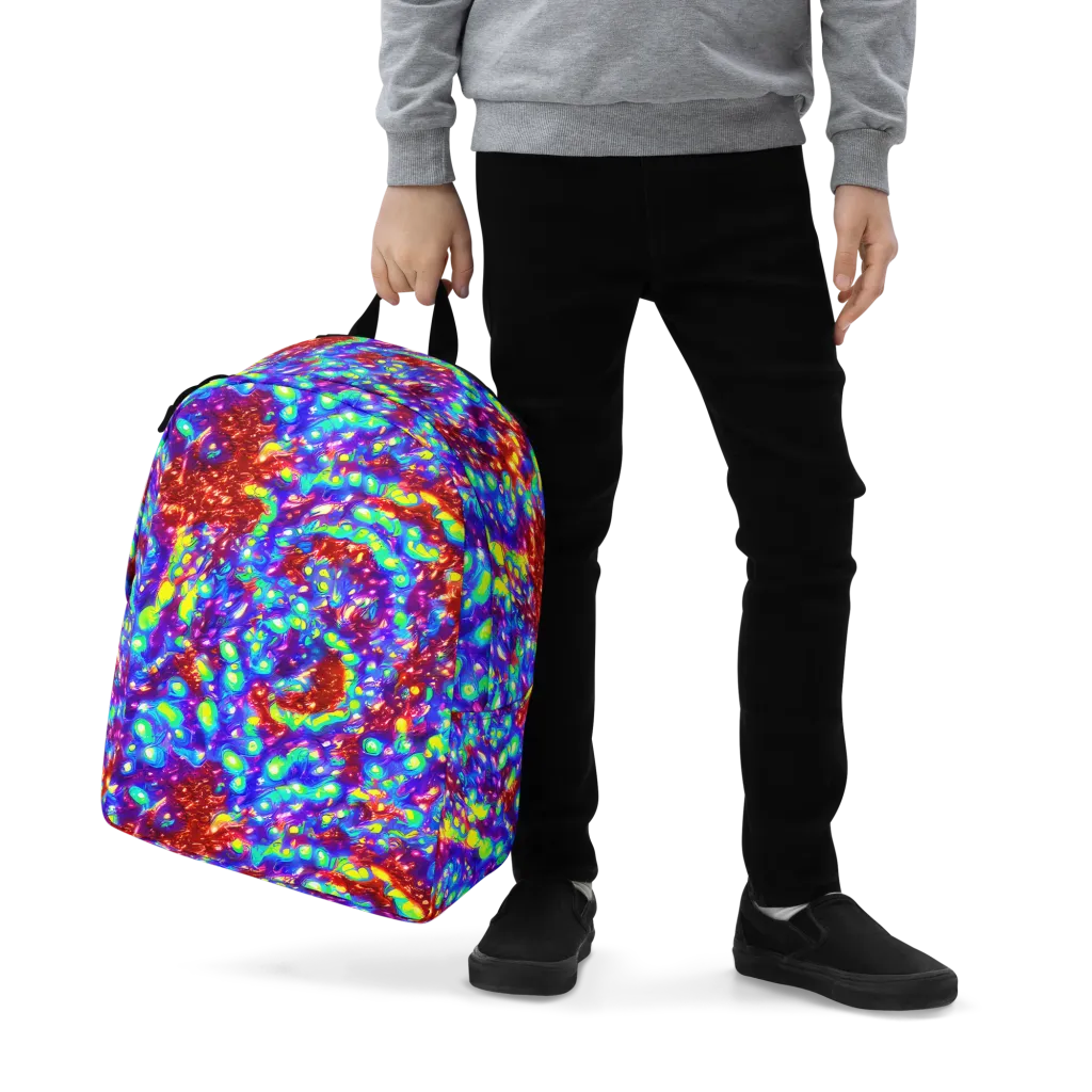 Molten Lime Mosaic on Minimalist Backpack — Zoomed-in