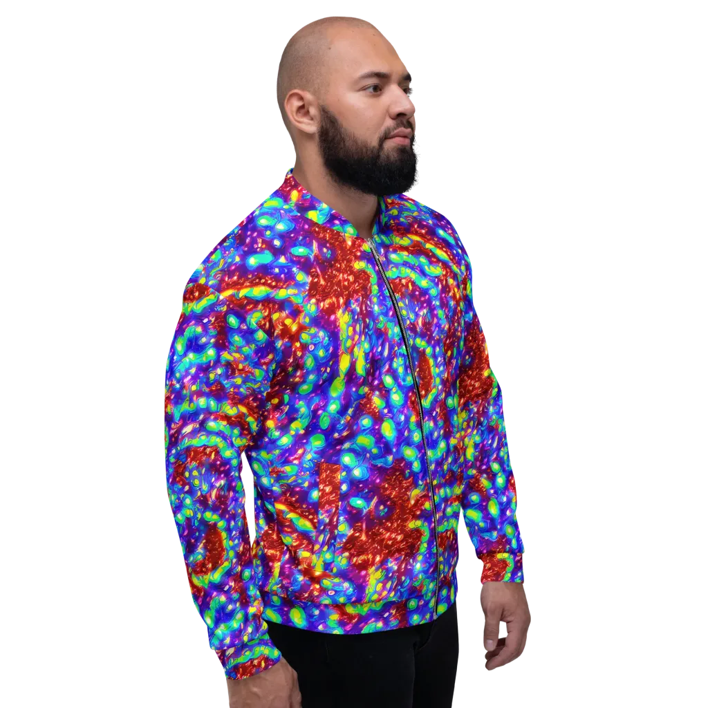 Molten Lime Mosaic on Bomber Jacket — Right