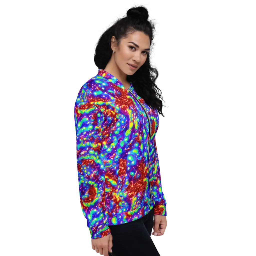 Molten Lime Mosaic on Bomber Jacket — Right