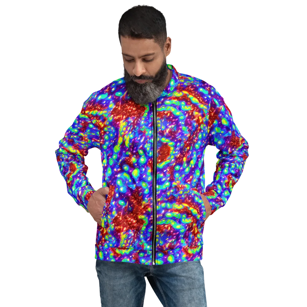Molten Lime Mosaic on Bomber Jacket — Front