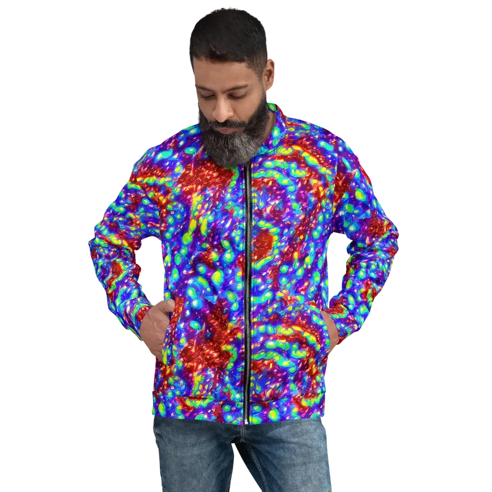 Molten Lime Mosaic on Bomber Jacket — Front