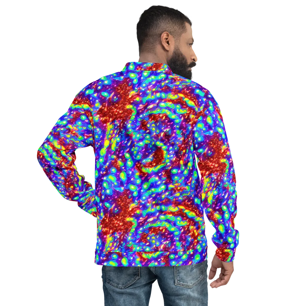 Molten Lime Mosaic on Bomber Jacket — Back