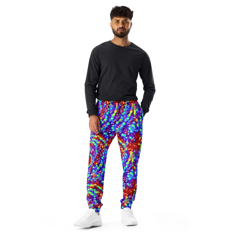 Molten Lime Mosaic on Men's Joggers — Front