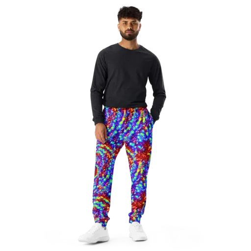 Molten Lime Mosaic on a Men's Joggers