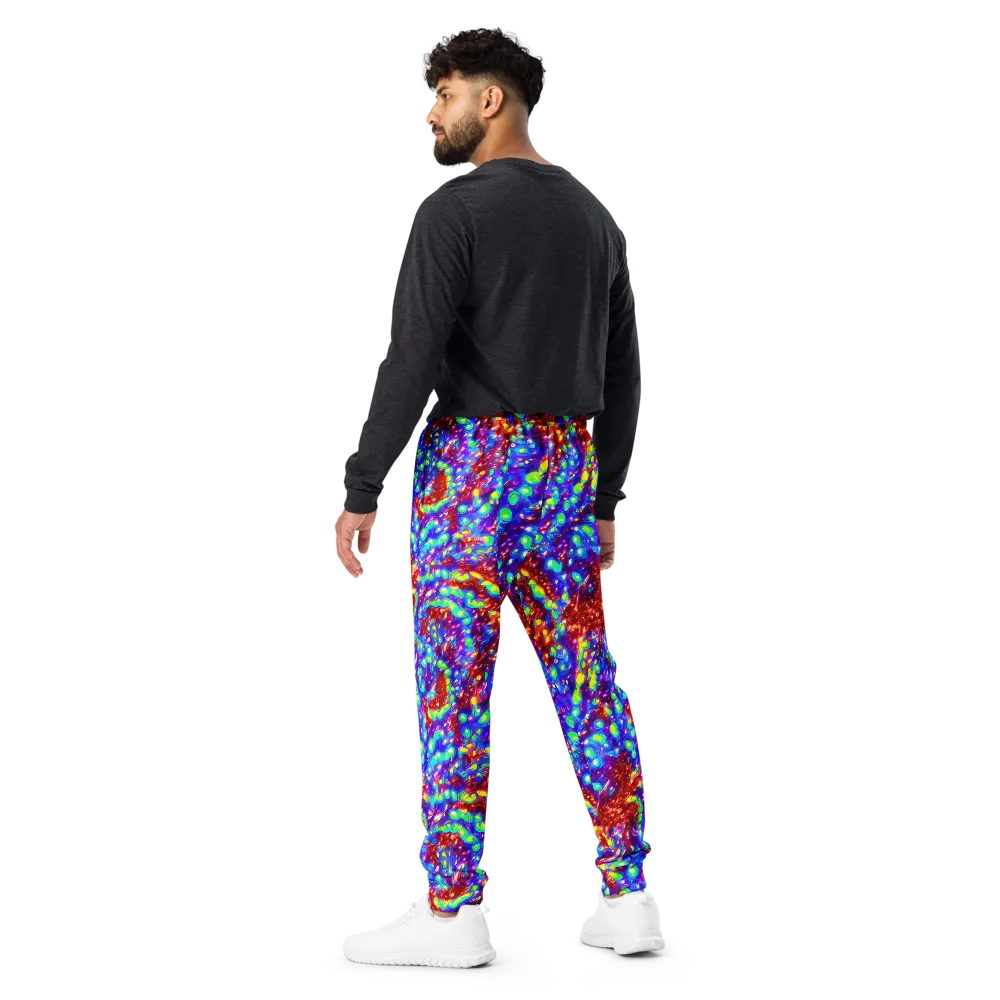 Molten Lime Mosaic on Men's Joggers — Back