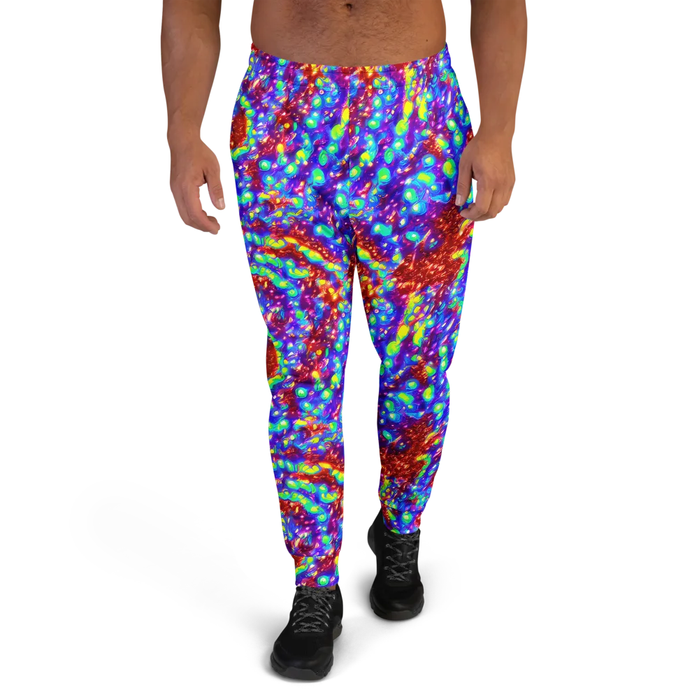 Molten Lime Mosaic on Men's Joggers — Front