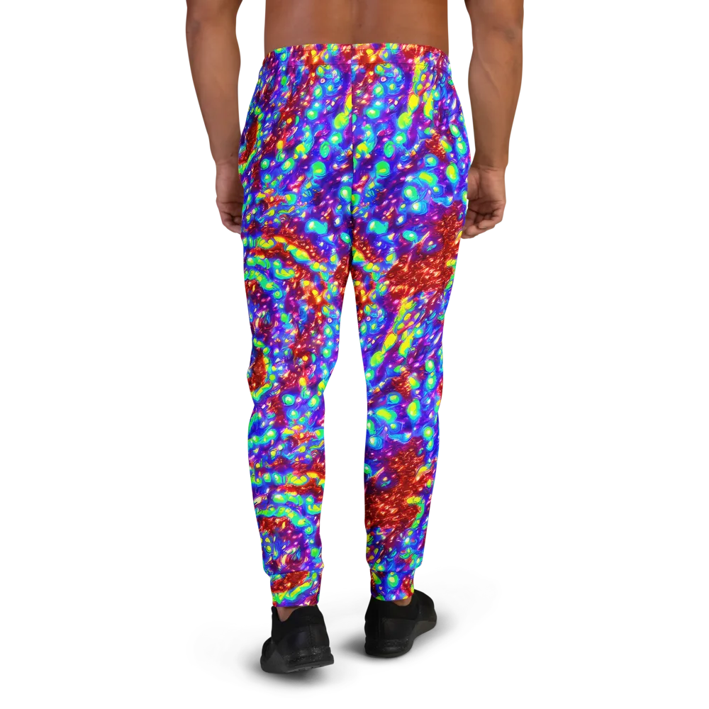 Molten Lime Mosaic on Men's Joggers — Back