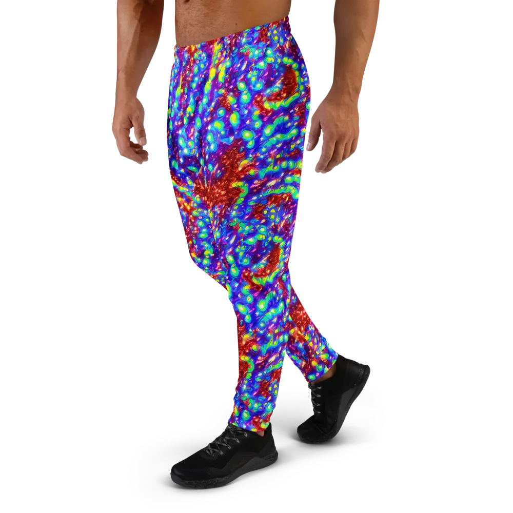Molten Lime Mosaic on Men's Joggers — Left