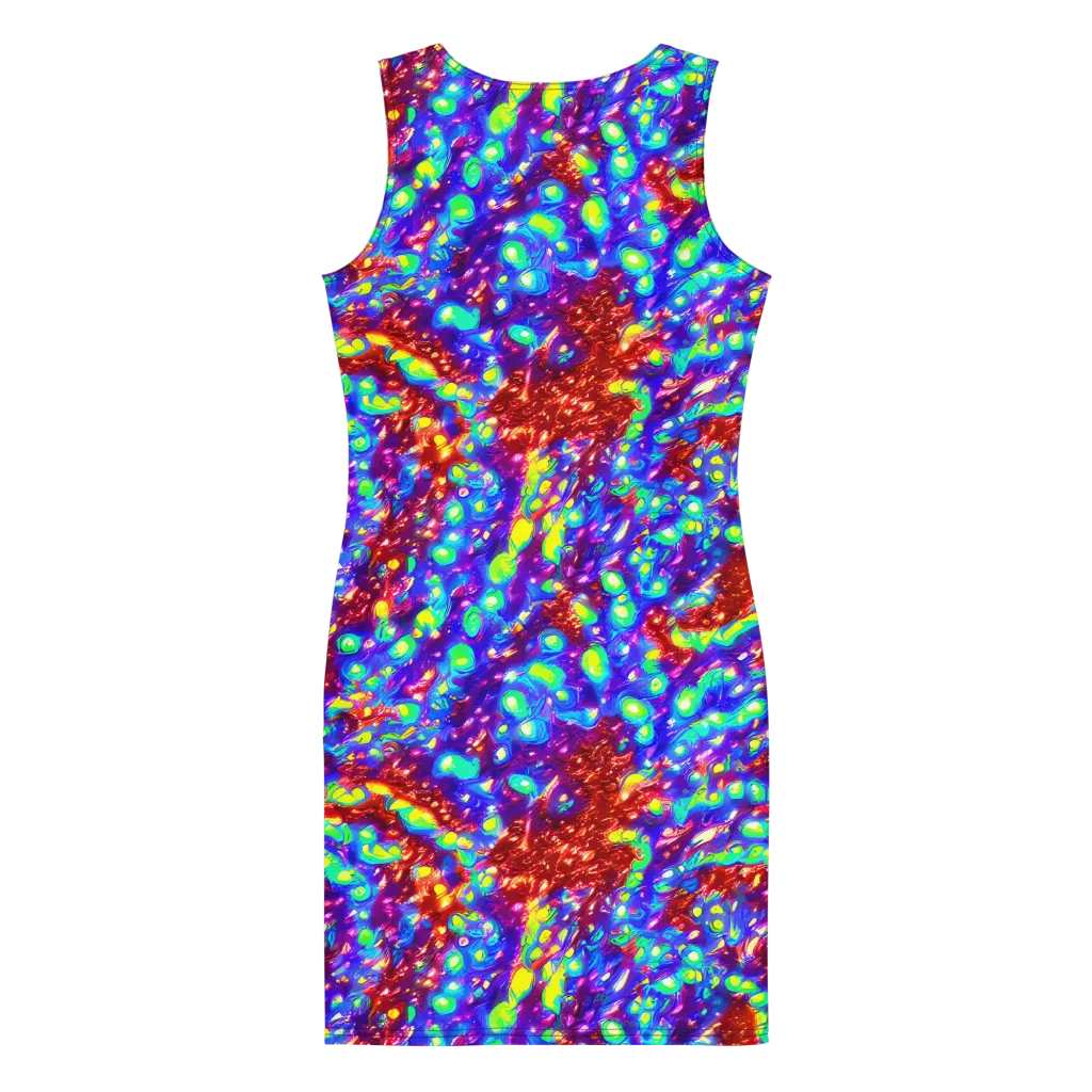 Molten Lime Mosaic on Bodycon Dress — Back