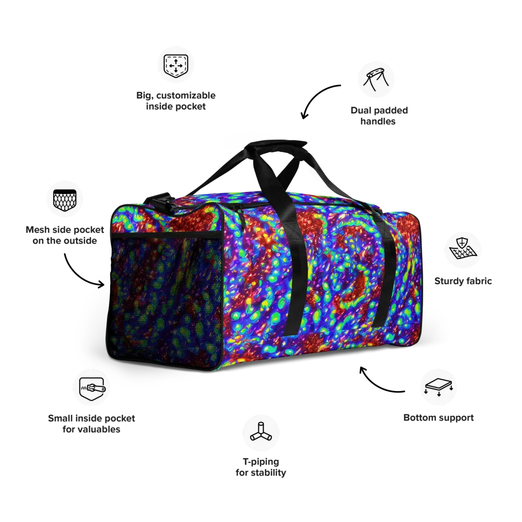 Molten Lime Mosaic on Duffle Bag — Right Front