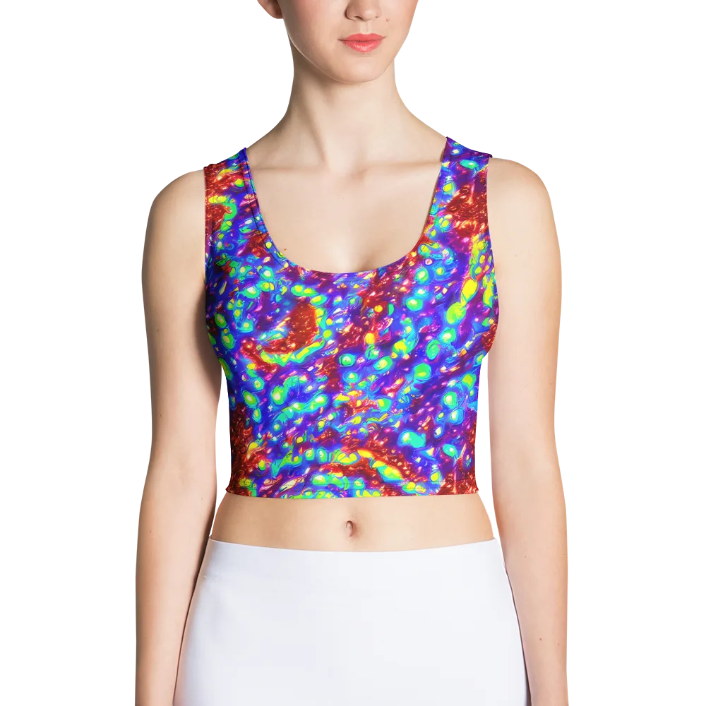 Molten Lime Mosaic on Crop Top — Front