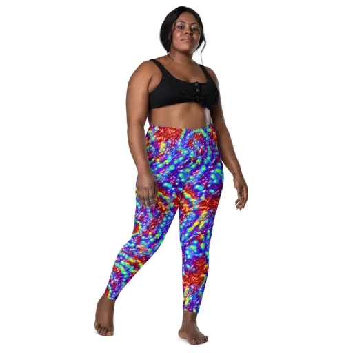 Molten Lime Mosaic on a Leggings with Pockets