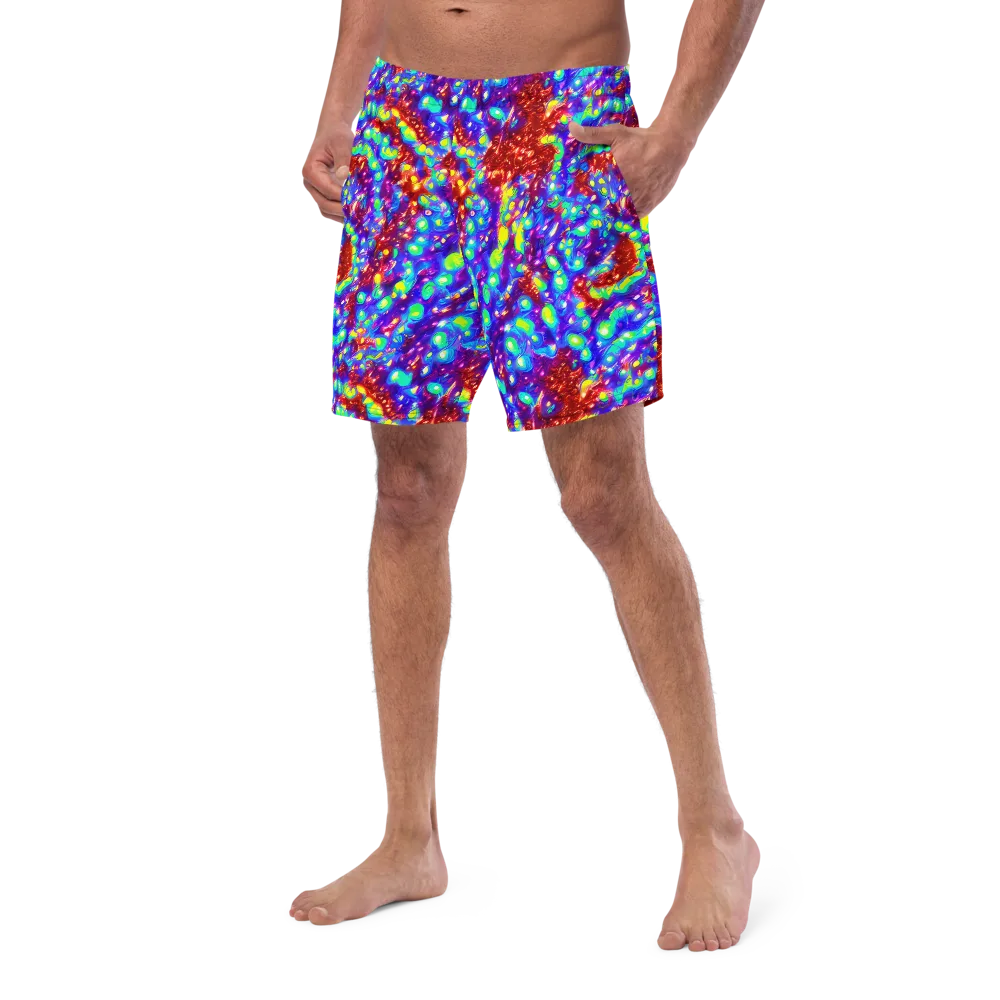 Molten Lime Mosaic on Swim Trunks — Left Front