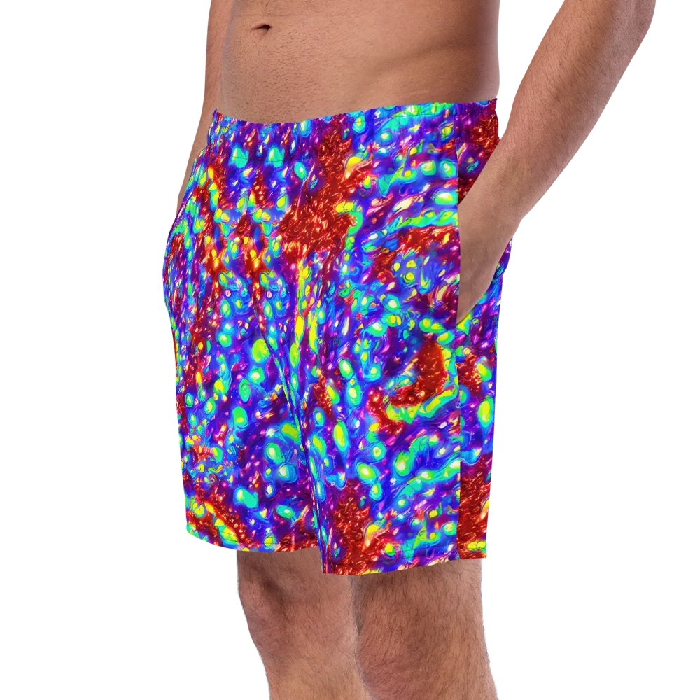 Molten Lime Mosaic on Swim Trunks — Left Front