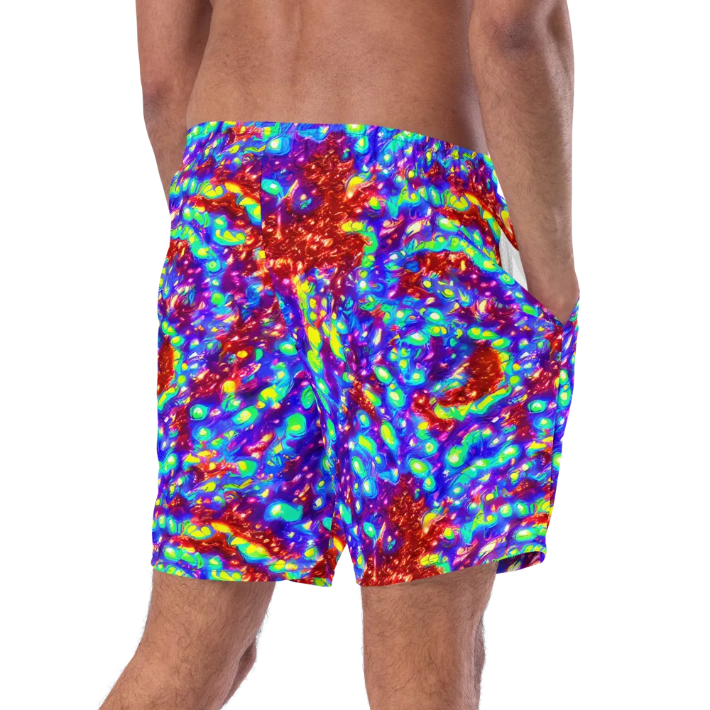 Molten Lime Mosaic on Swim Trunks — Right Back