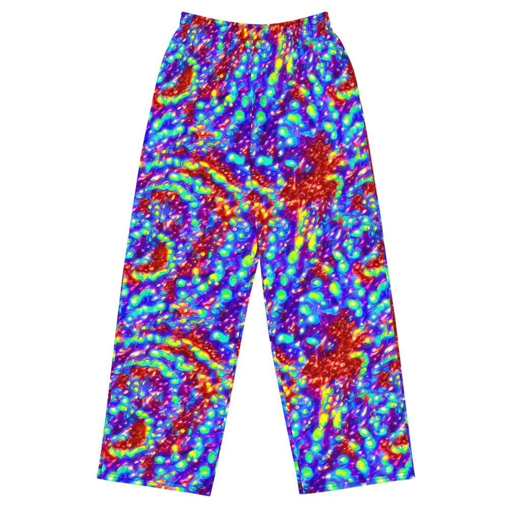 Molten Lime Mosaic on Wide-Leg Pants — Front