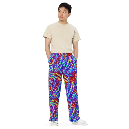 Molten Lime Mosaic on a Wide-Leg Pants