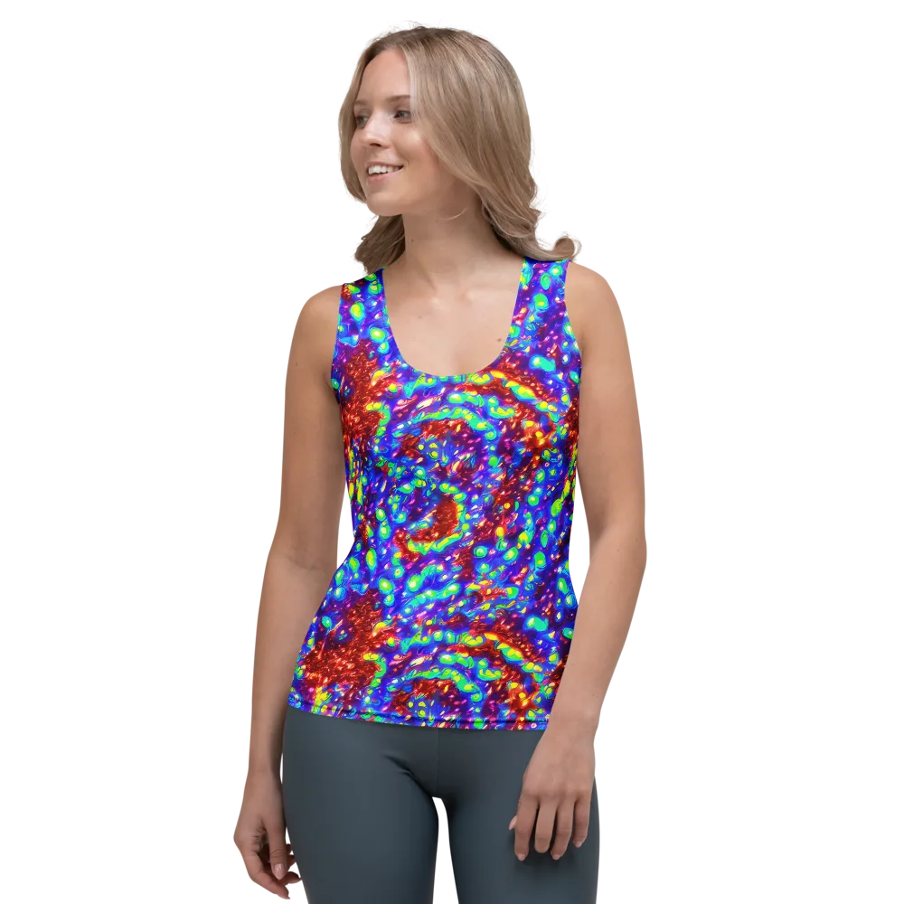 Molten Lime Mosaic on Women's Tank Top — Front