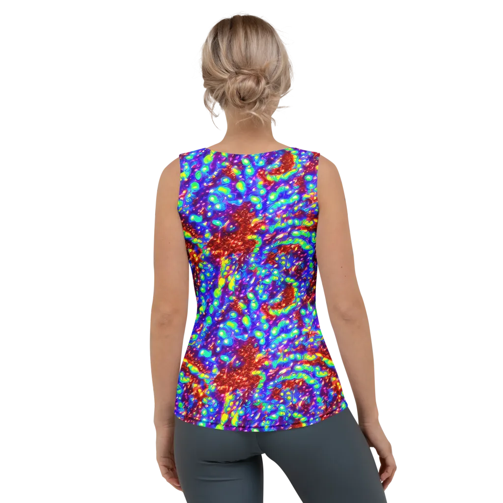 Molten Lime Mosaic on Women's Tank Top — Back