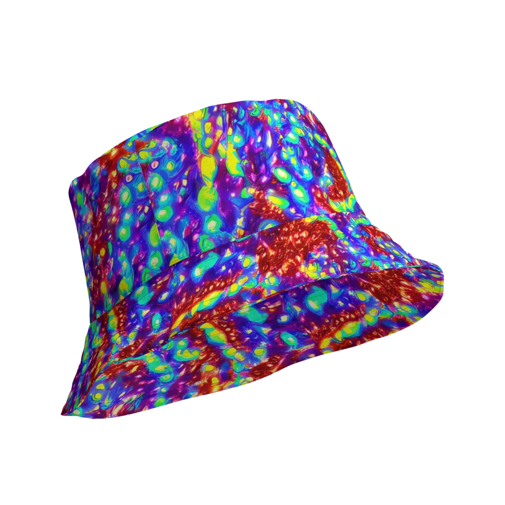 Molten Lime Mosaic on Reversible Bucket Hat — Product details Outside