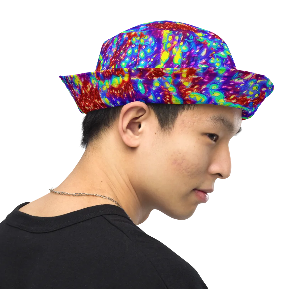 Molten Lime Mosaic on Reversible Bucket Hat — Right Outside