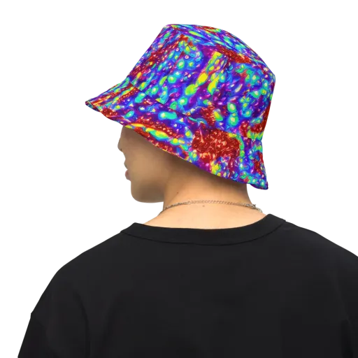 Molten Lime Mosaic on a Reversible Bucket Hat