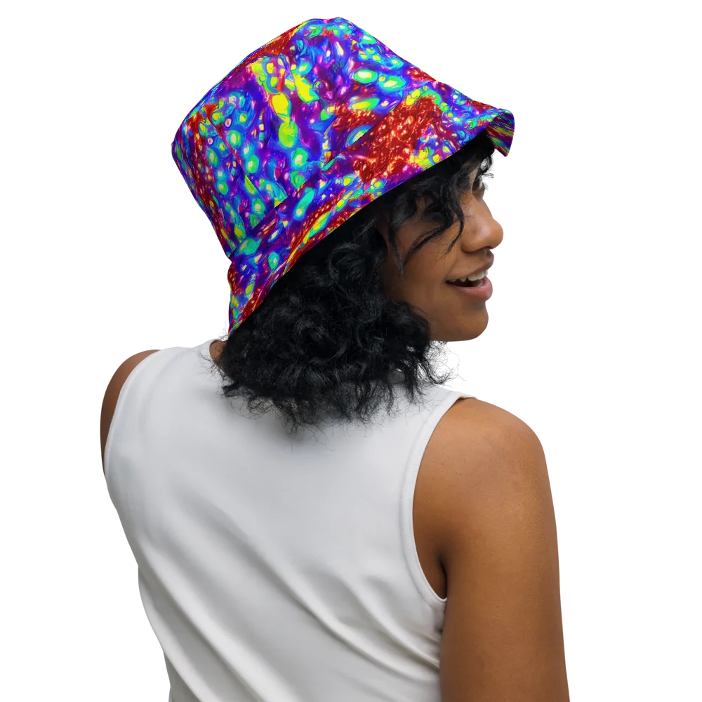 Molten Lime Mosaic on Reversible Bucket Hat — Right Outside