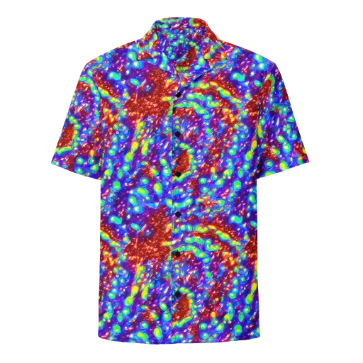 Molten Lime Mosaic on a Button Shirt