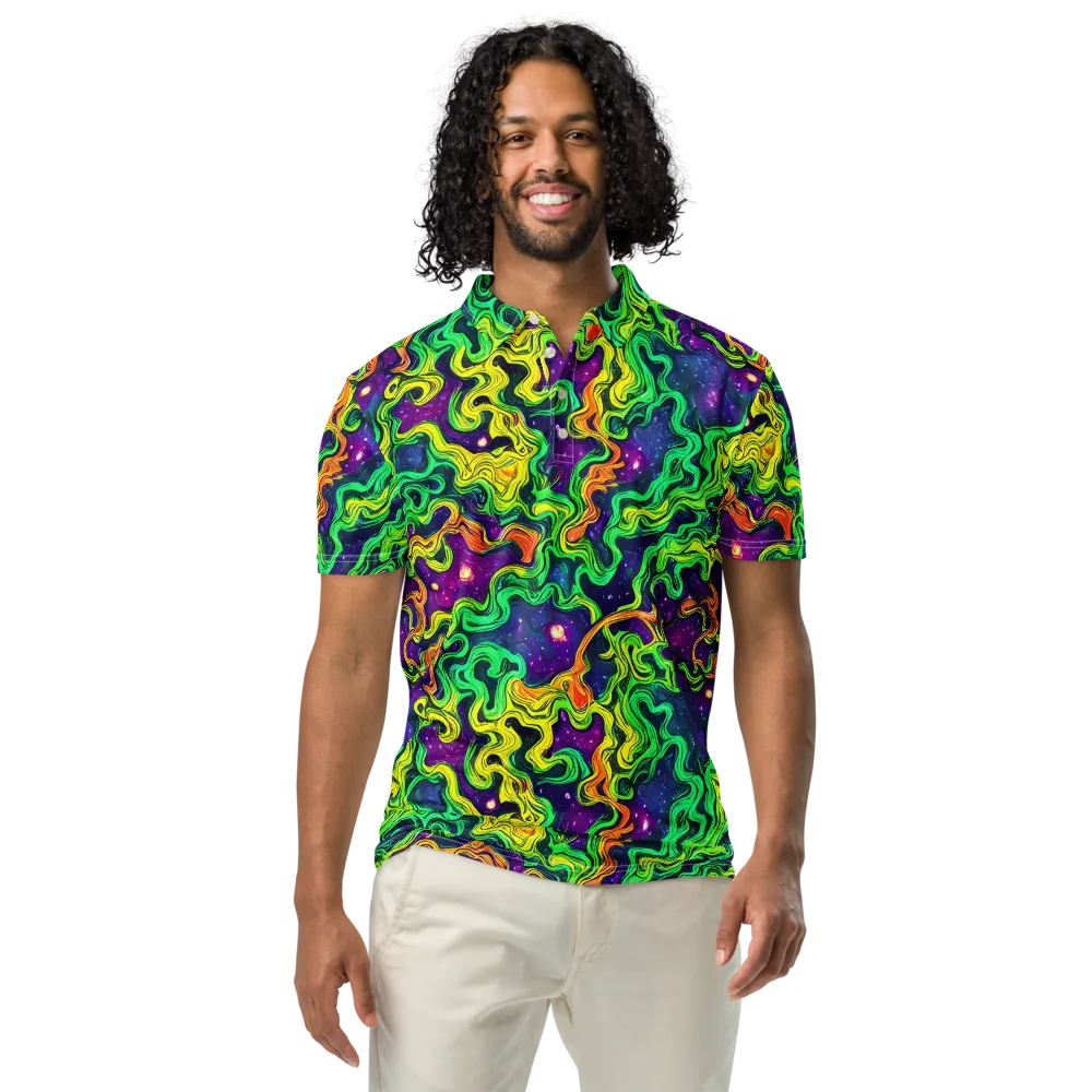 Jungle Comet on Men's Slim Fit Polo Shirt — Front