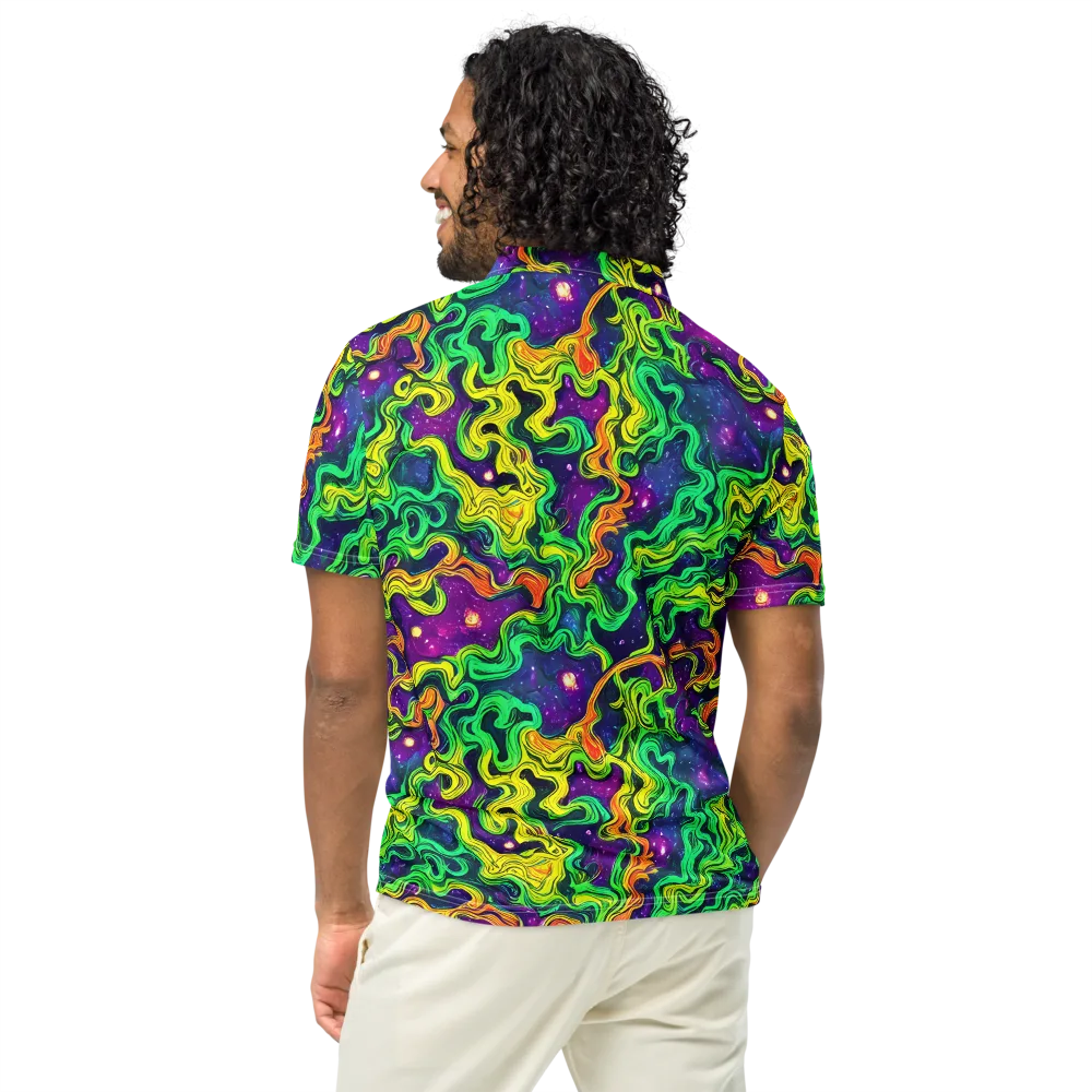 Jungle Comet on Men's Slim Fit Polo Shirt — Back