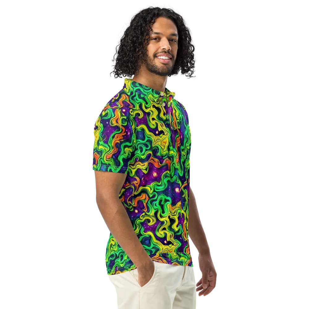 Jungle Comet on Men's Slim Fit Polo Shirt — Right Front