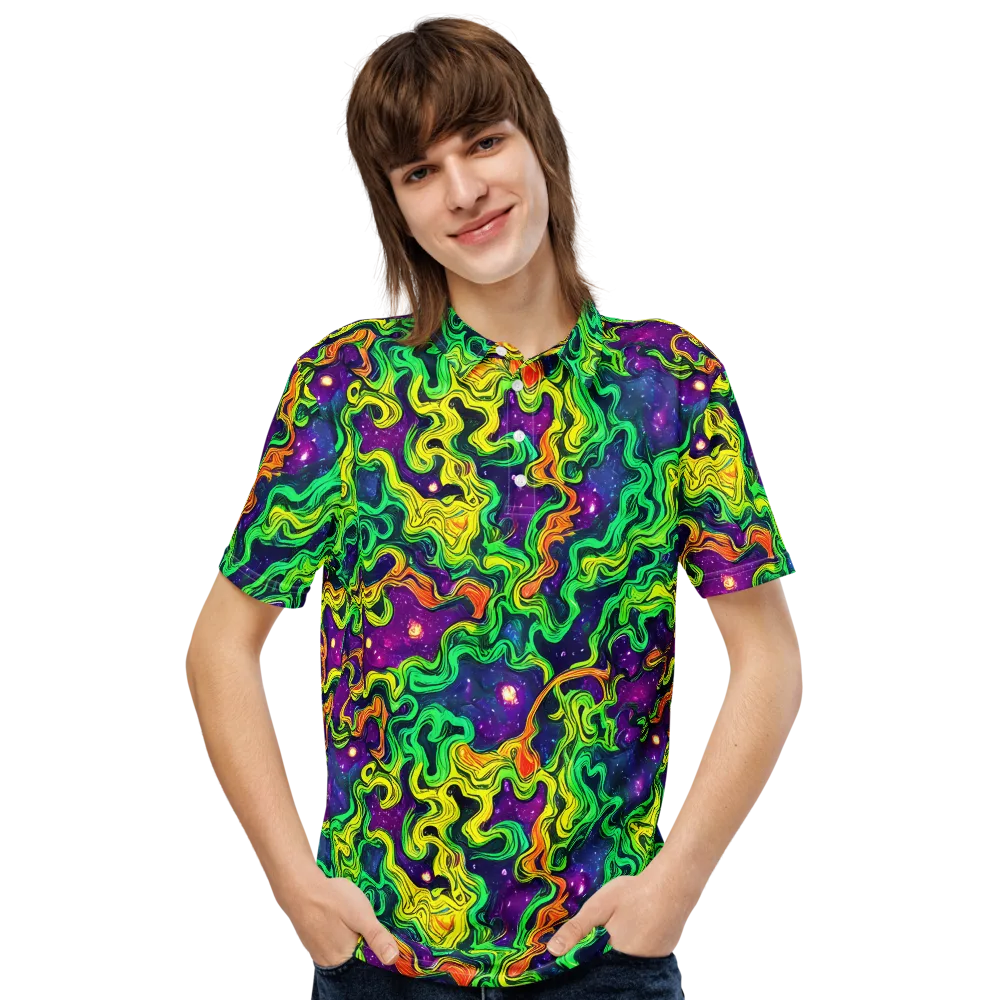 Jungle Comet on Men's Slim Fit Polo Shirt — Front